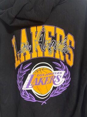 Mitchell & Ness Black Los Angeles Lakers Hoodie with Yellow & Purple Logo
